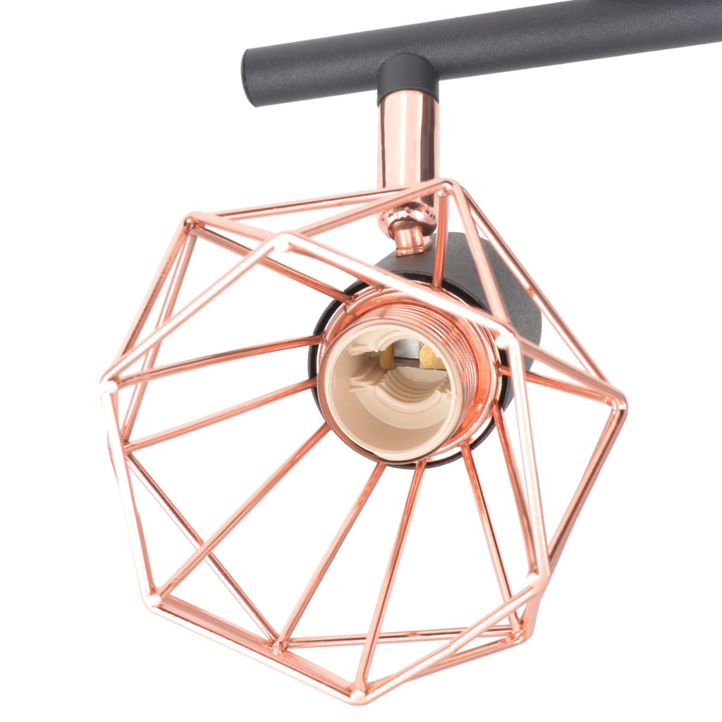 Plafonnier x4 projecteurs Cuivre
