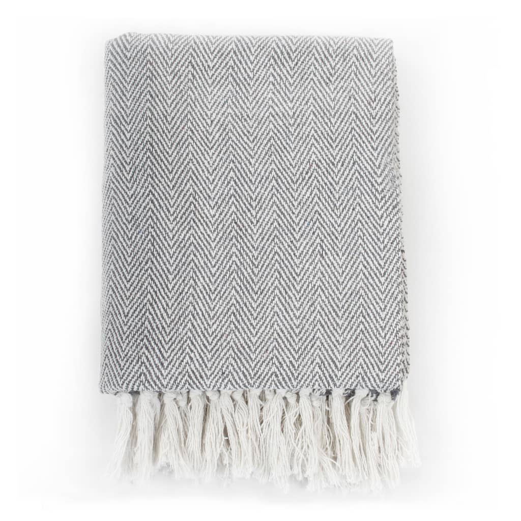 Plaid en Coton Gris 160x210 cm