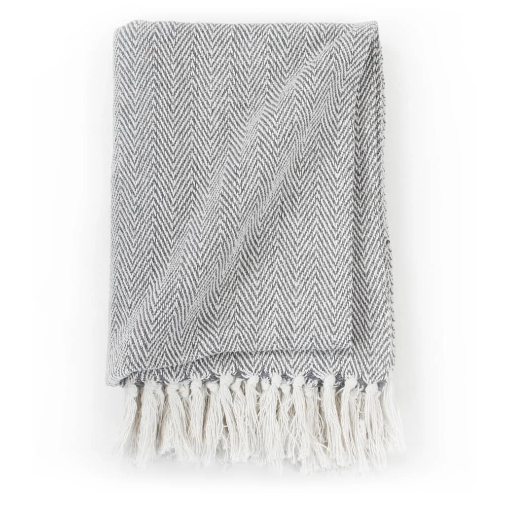 Plaid en Coton Gris 160x210 cm
