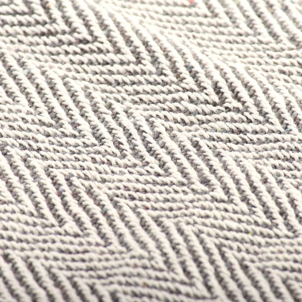 Plaid en Coton Gris 160x210 cm