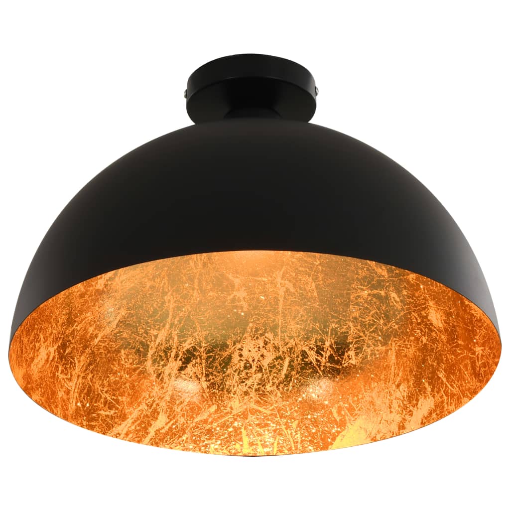Plafonnier Noir et doré Semi sphérique