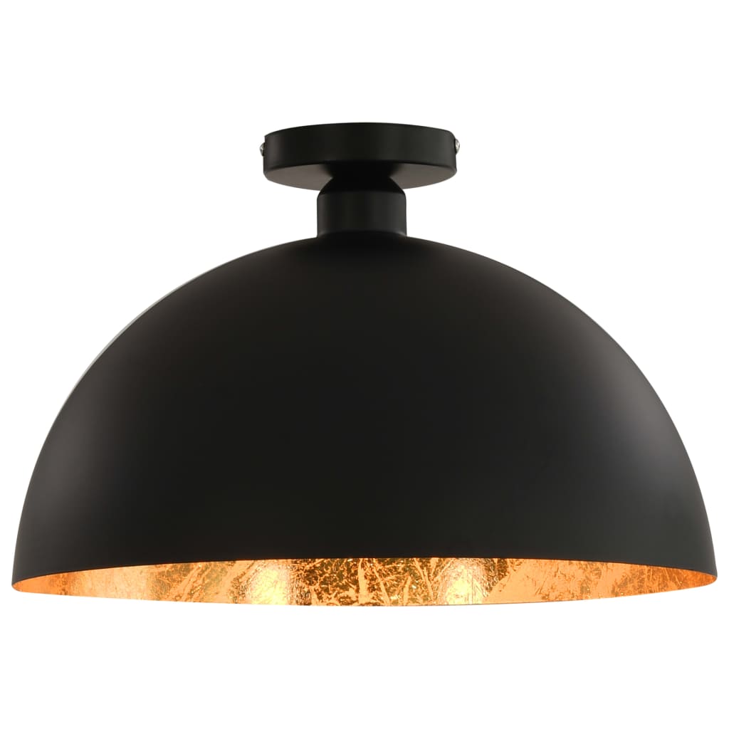 Plafonnier Noir et doré Semi sphérique