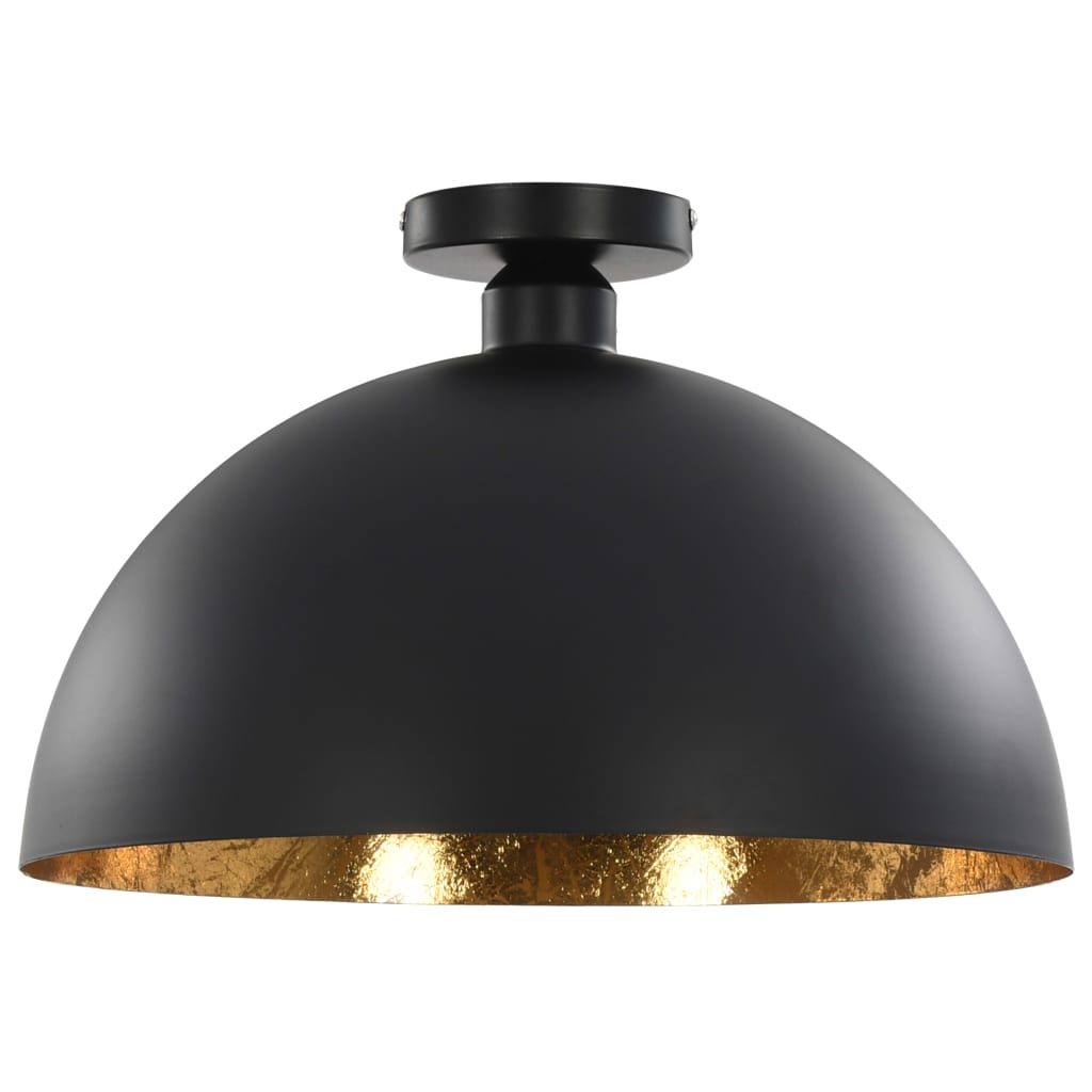 Plafonnier Noir et doré Semi sphérique