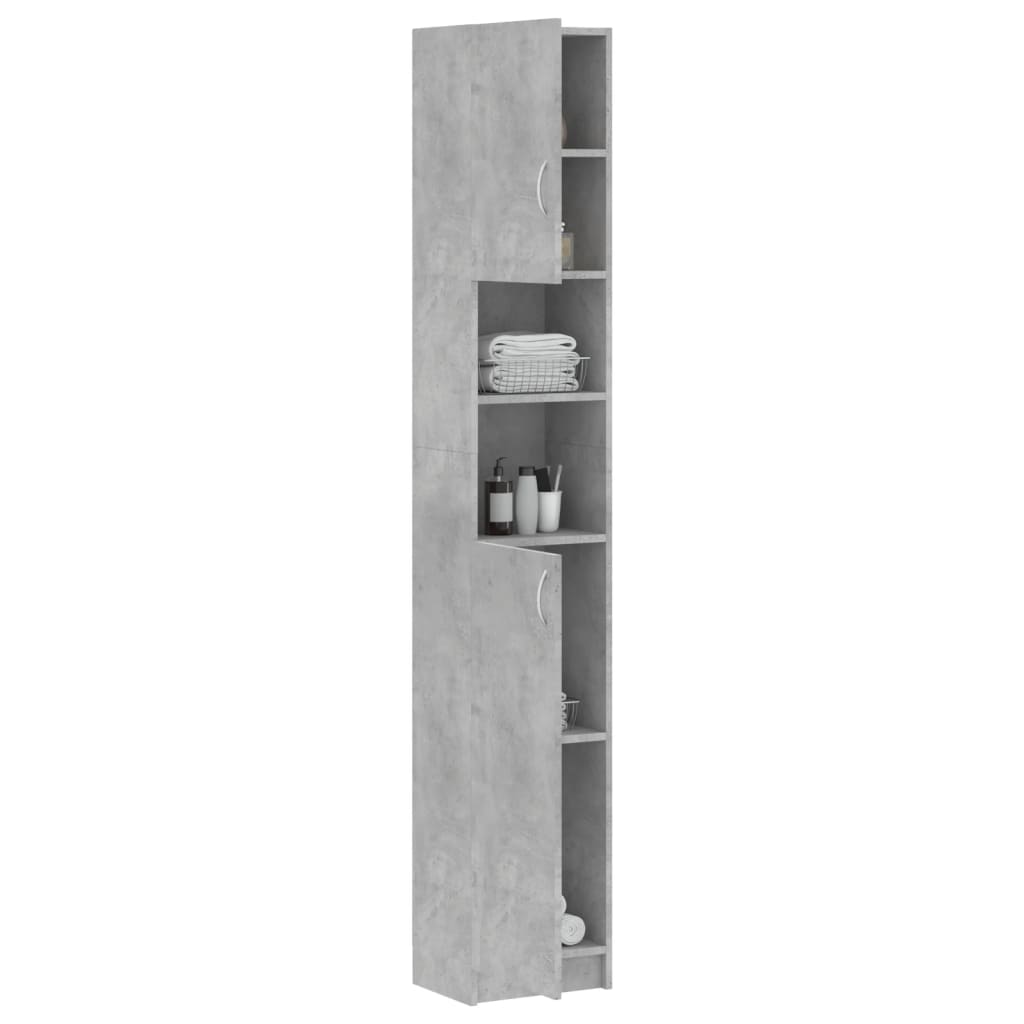 Armoire salle de bain Gris béton 32x25,5x190 cm Bois ingénierie