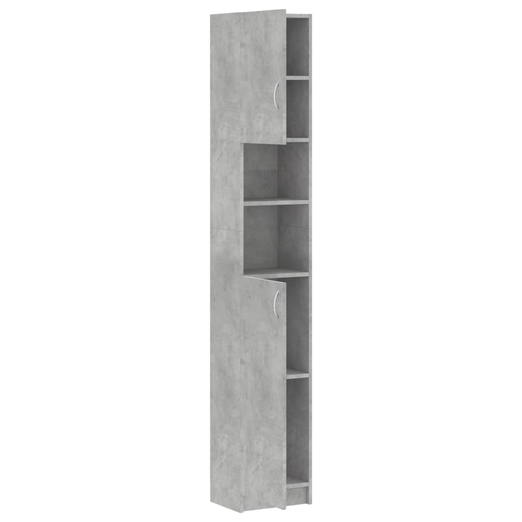 Armoire salle de bain Gris béton 32x25,5x190 cm Bois ingénierie