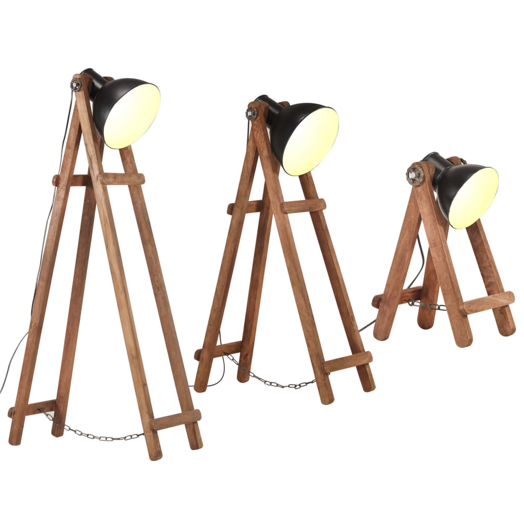 Lampadaires x3 Bois de manguier massif