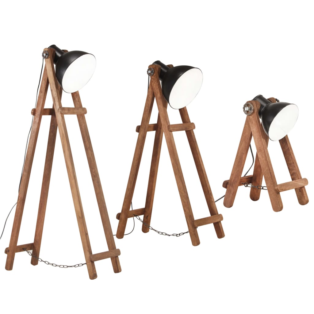 Lampadaires x3 Bois de manguier massif