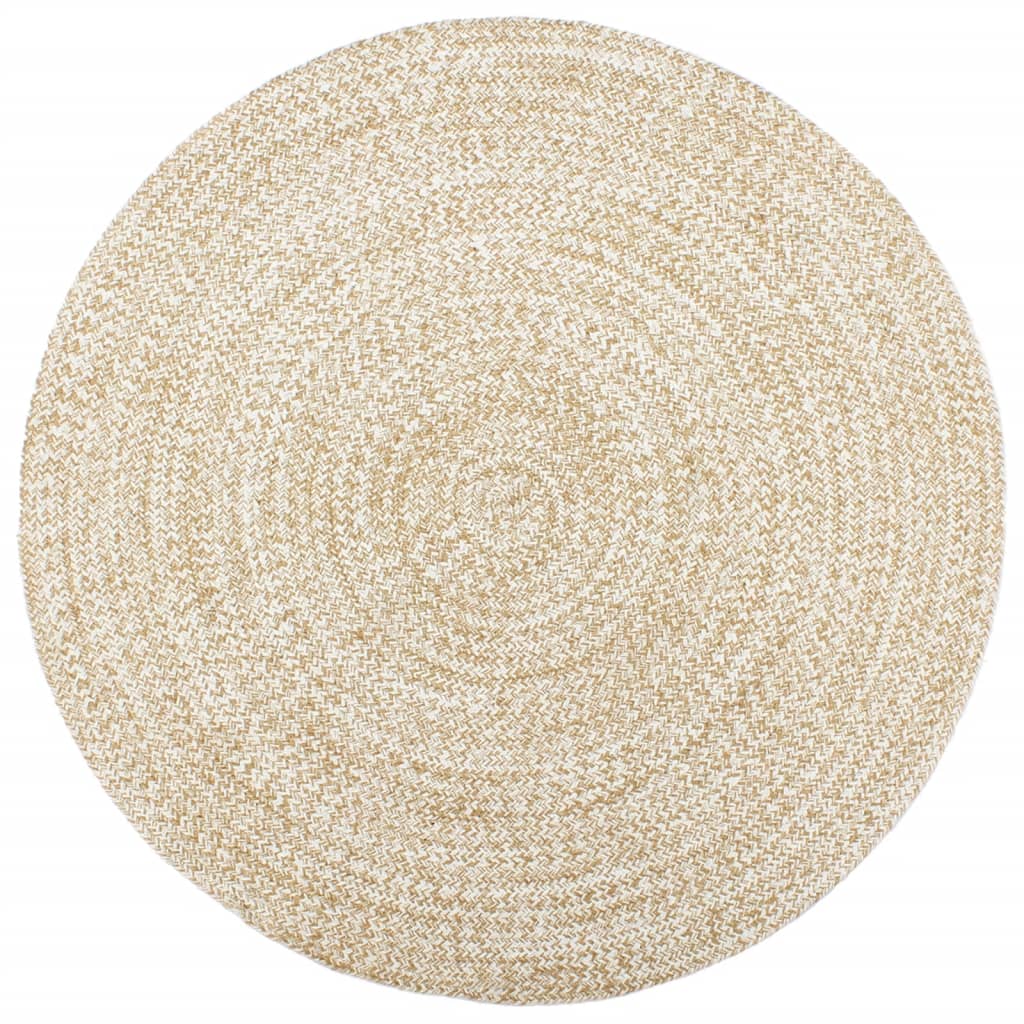Tapis en Jute Blanc & marron 240 cm