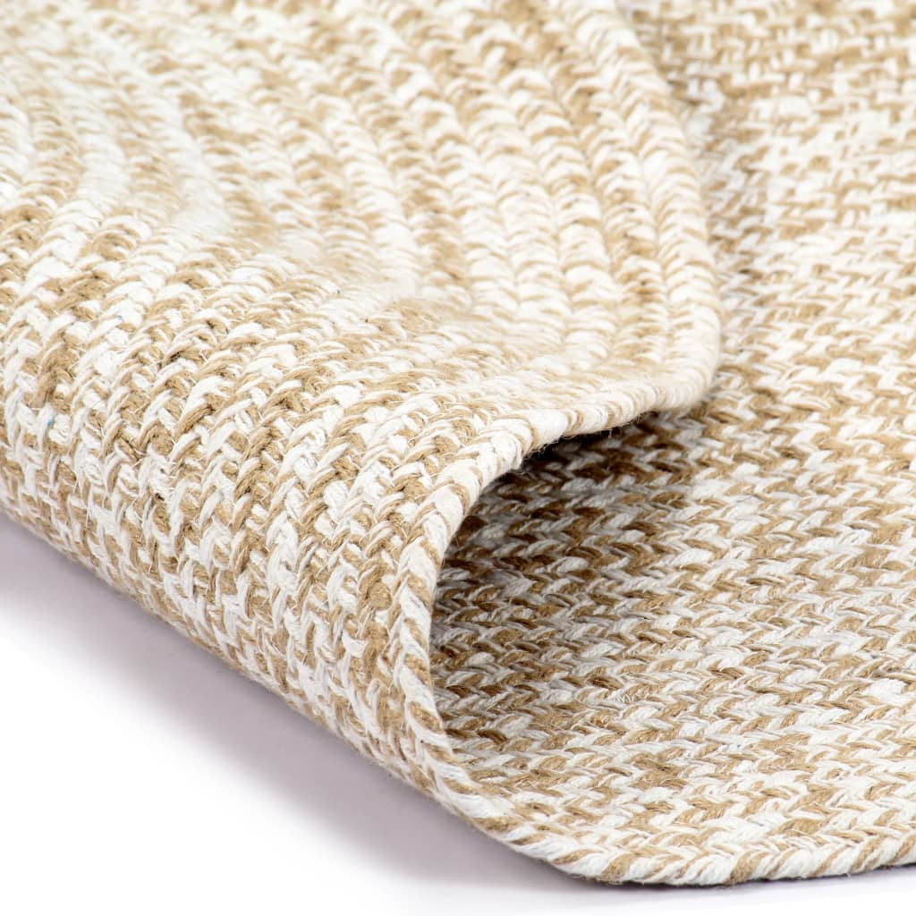 Tapis en Jute Blanc & marron 240 cm