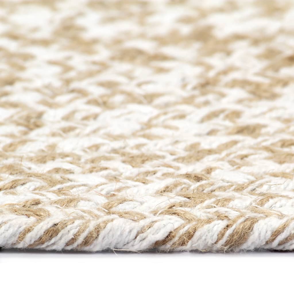Tapis en Jute Blanc & marron 240 cm