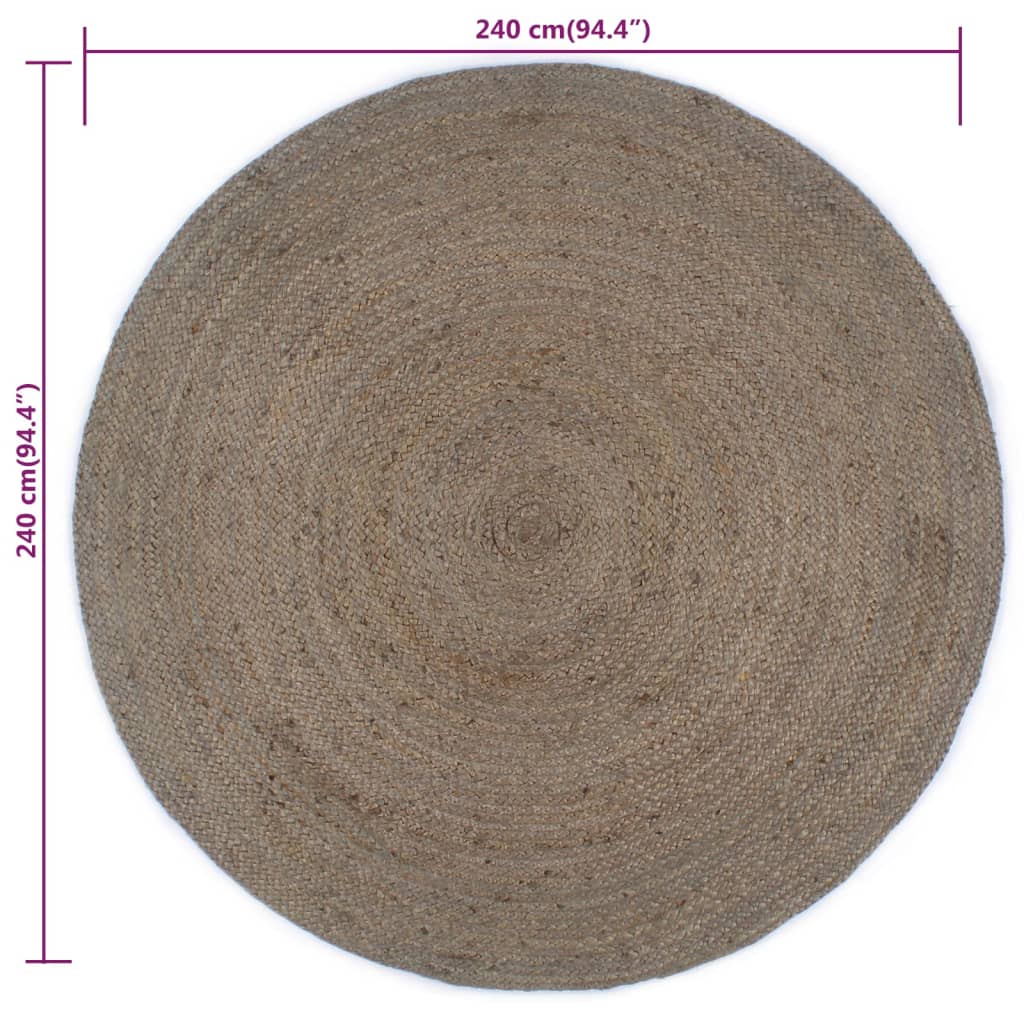 Tapis en Jute Gris 240 cm