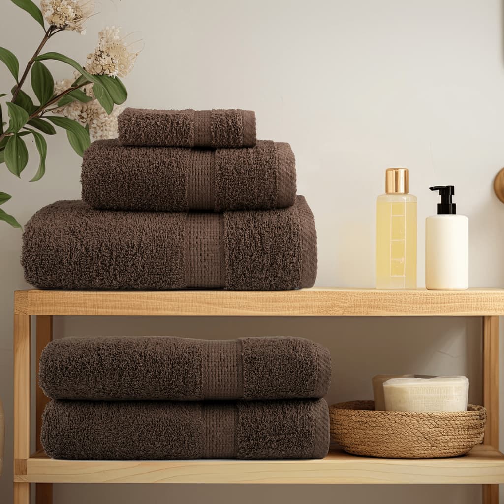 Serviettes de douche x4 Marron 140cm