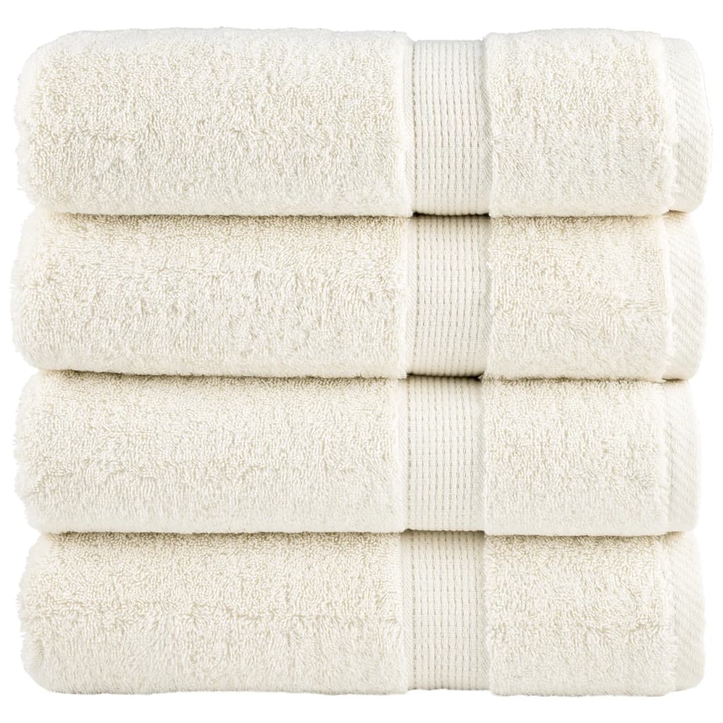 Serviettes de douche x4 Crème 140cm