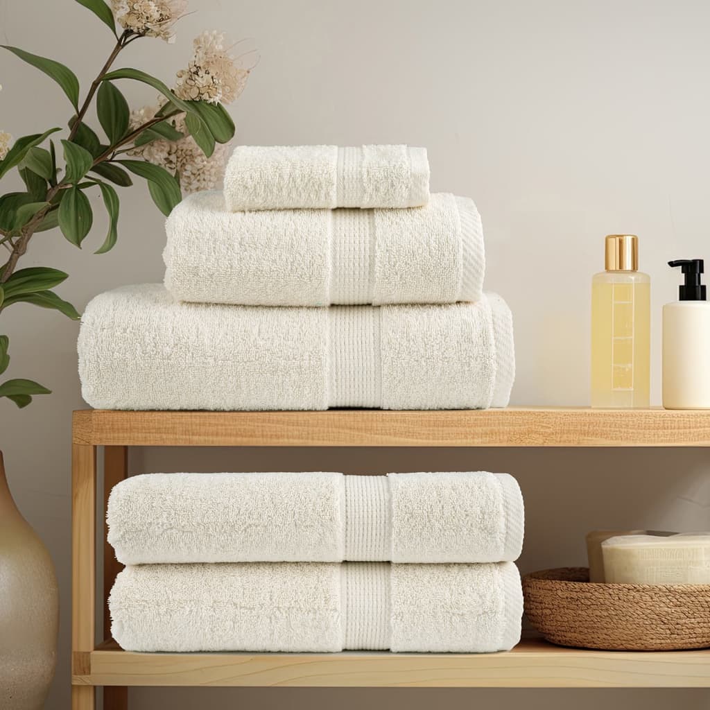 Serviettes de douche x4 Crème 140cm