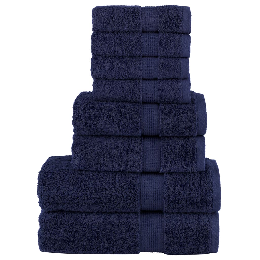 Ensemble de serviettes x8 Bleu marine