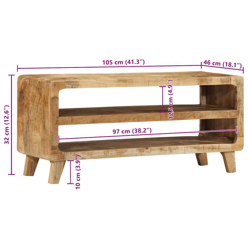 Meuble TV en Bois massif de manguier brut