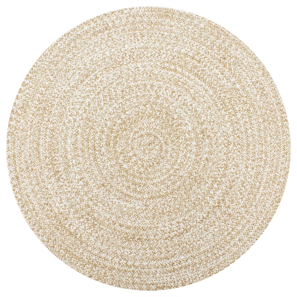 Tapis Jute Blanc naturel 150 cm
