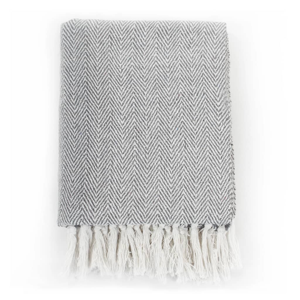 Plaid en Coton Gris 125x150 cm