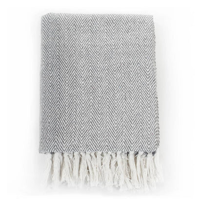 Plaid en Coton Gris 125x150 cm