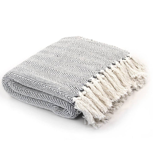 Plaid en Coton Gris 160x210 cm