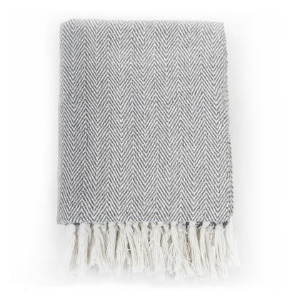 Plaid en Coton Gris 160x210 cm