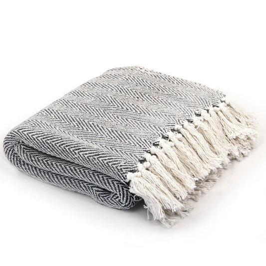 Plaid en Coton Bleu Marine 125x150 cm