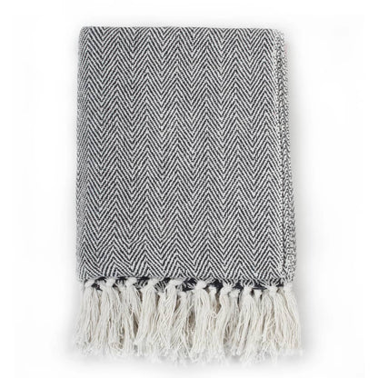 Plaid en Coton Bleu Marine 125x150 cm