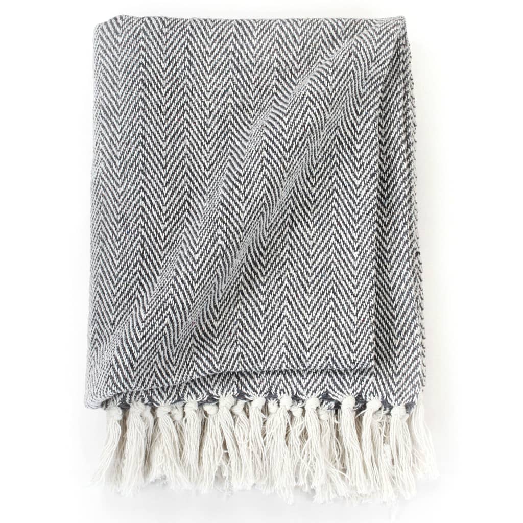 Plaid en Coton Bleu Marine 220x250 cm