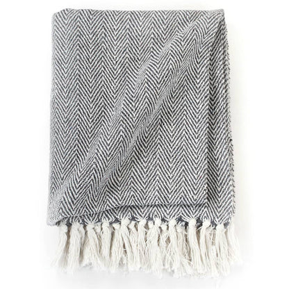 Plaid en Coton Bleu Marine 220x250 cm