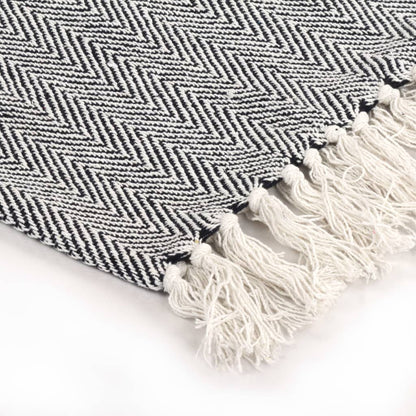 Plaid en Coton Bleu Marine 220x250 cm