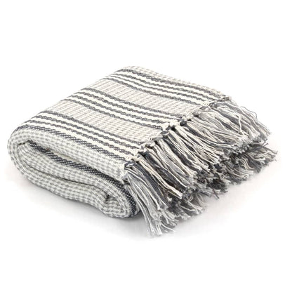 Plaid en Coton Gris & Blanc 220x250 cm