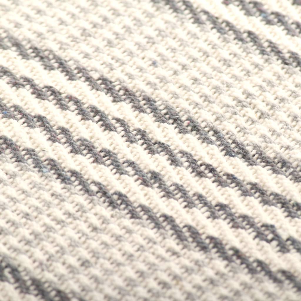 Plaid en Coton Gris & Blanc 220x250 cm