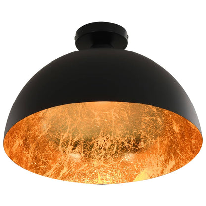 Plafonnier Noir et doré Semi sphérique