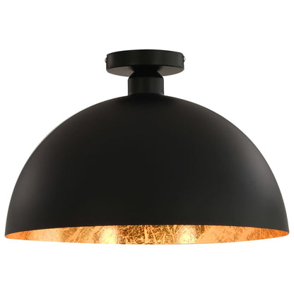 Plafonnier Noir et doré Semi sphérique