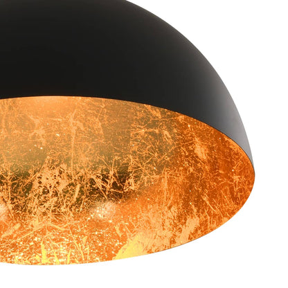 Plafonnier Noir et doré Semi sphérique