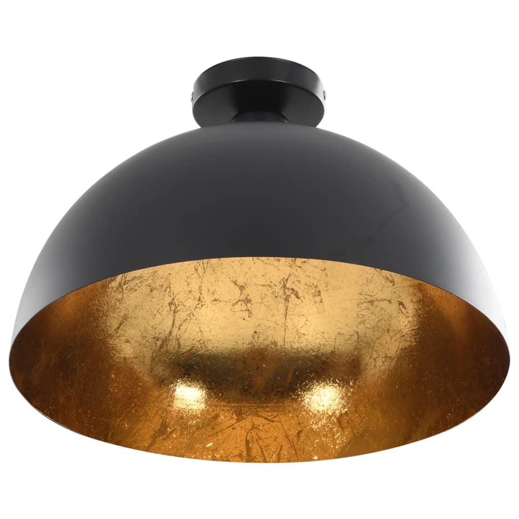 Plafonnier Noir et doré Semi sphérique