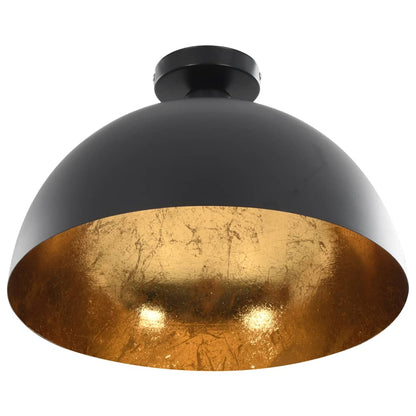 Plafonnier Noir et doré Semi sphérique