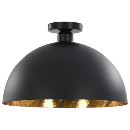 Plafonnier Noir et doré Semi sphérique