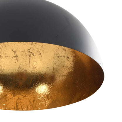 Plafonnier Noir et doré Semi sphérique