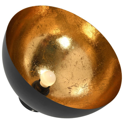 Plafonnier Noir et doré Semi sphérique