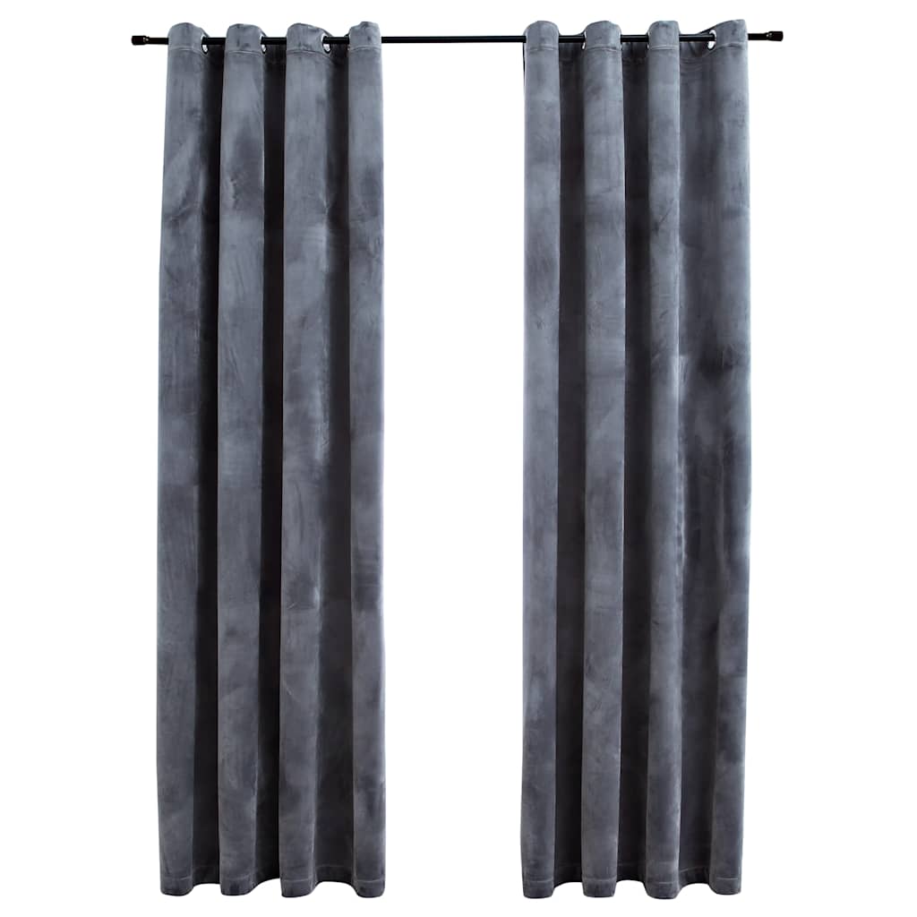 Rideaux occultants en Velours Anthracite 140x225cm