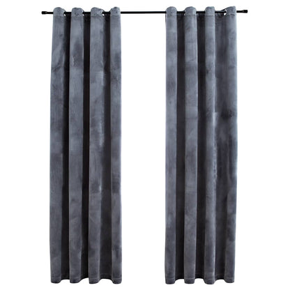 Rideaux occultants en Velours Anthracite 140x225cm
