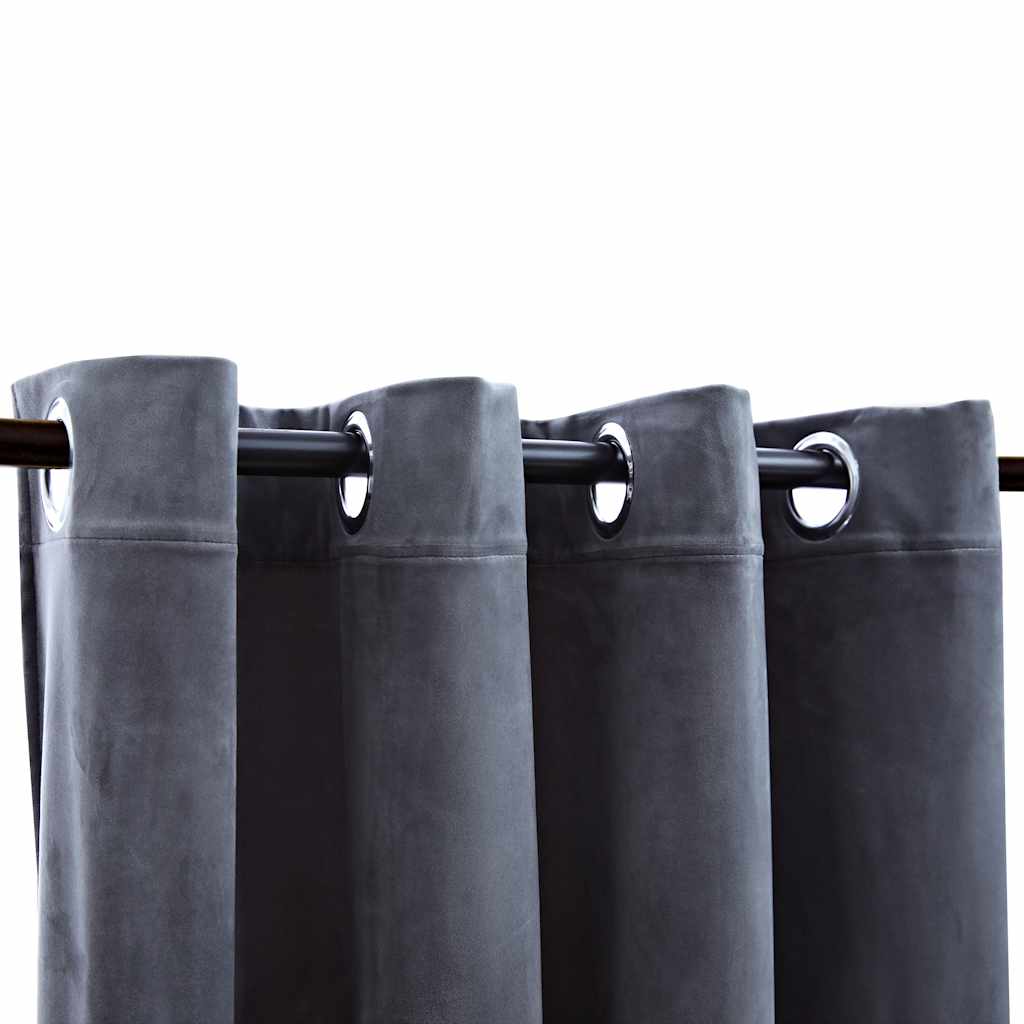 Rideaux occultants en Velours Anthracite 140x225cm