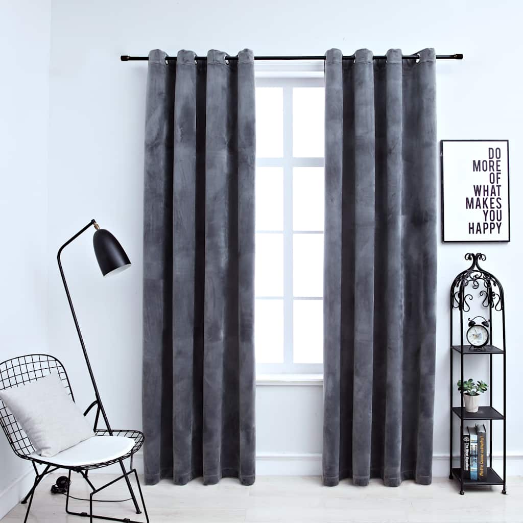Rideaux occultants en Velours Anthracite 140x225cm
