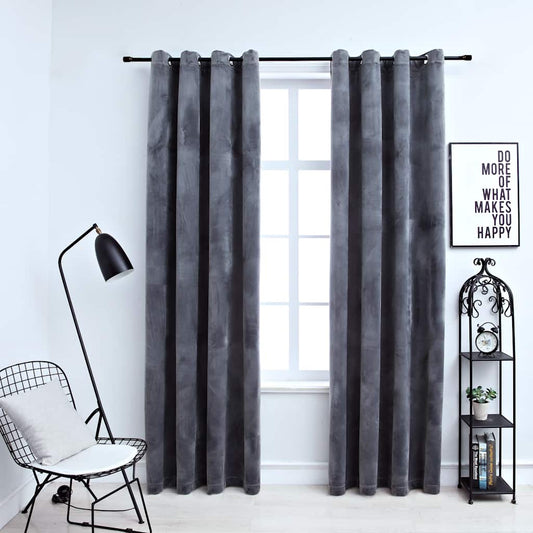 Rideaux occultants en Velours Anthracite 140x225cm