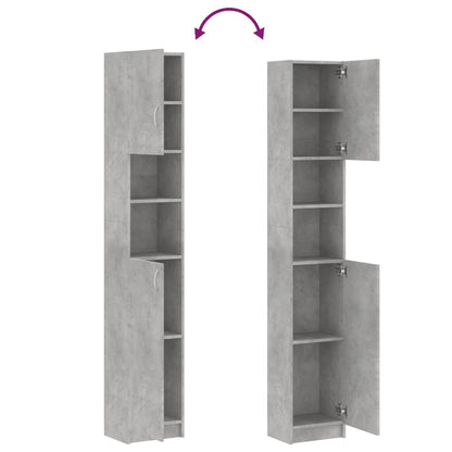 Armoire salle de bain Gris béton 32x25,5x190 cm Bois ingénierie