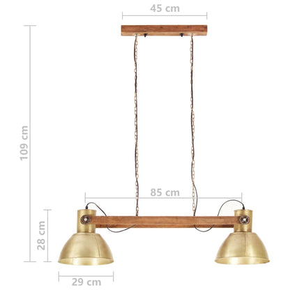 Lampe suspendue industrielle Laiton 109cm
