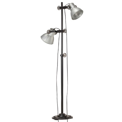 Lampadaire avec 2 abat-jour Argenté E27 Fonte