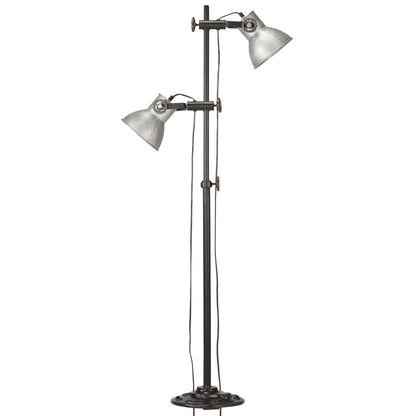Lampadaire avec 2 abat-jour Argenté E27 Fonte