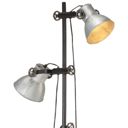 Lampadaire avec 2 abat-jour Argenté E27 Fonte